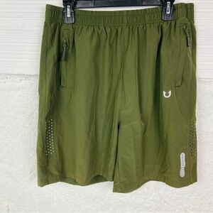 NORTHYARD Olive Green Athletic Shorts with Breathable Fabric size XL